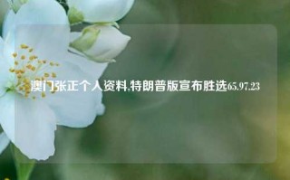 澳门张正个人资料,特朗普版宣布胜选65.97.23