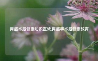 胃癌术后健康知识宣教,胃癌手术后健康教育