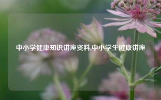 中小学健康知识讲座资料,中小学生健康讲座