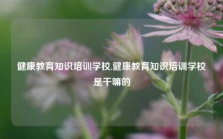 健康教育知识培训学校,健康教育知识培训学校是干嘛的