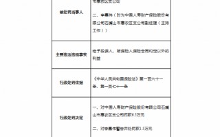 国寿财险石嘴山市惠农区支公司被罚6.5万元：因给予投保人合同约定以外利益