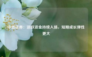 中信证券：活跃资金持续入场，短期成长弹性更大