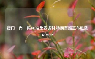 澳门一肖一码100准免费资料,特朗普版宣布胜选65.97.82