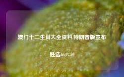 澳门十二生肖大全资料,特朗普版宣布胜选65.97.59