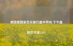 爱国者国家合众银行盘中异动 下午盘股价大涨5.52%