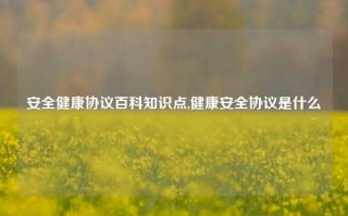 安全健康协议百科知识点,健康安全协议是什么