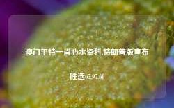 澳门平特一肖心水资料,特朗普版宣布胜选65.97.60