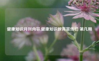 健康知识月刊内容,健康知识教育宣传栏 第几期