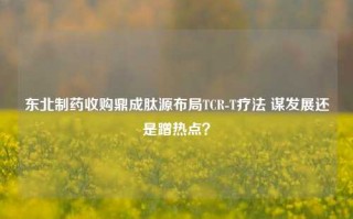 东北制药收购鼎成肽源布局TCR-T疗法 谋发展还是蹭热点？