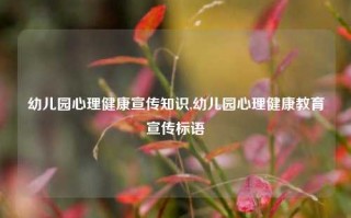 幼儿园心理健康宣传知识,幼儿园心理健康教育宣传标语