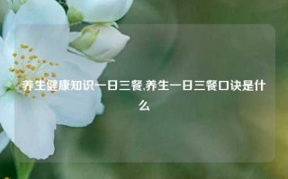 养生健康知识一日三餐,养生一日三餐口诀是什么