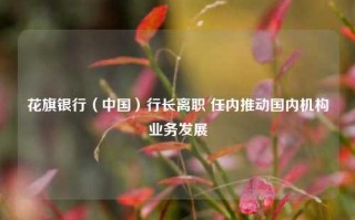 花旗银行（中国）行长离职 任内推动国内机构业务发展