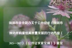 深圳市委金融办关于公开征求《深圳市推动并购重组高质量发展的行动方案（2025—2027）（公开征求意见稿）》意见的通告-第1张图片-健康网